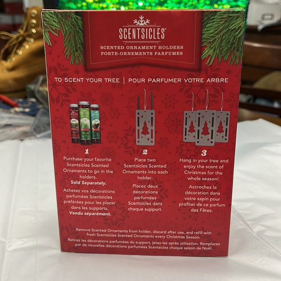 NIB Scentsicles 3 silver colored metal Christmas tree ornaments - Picture 3 of 5